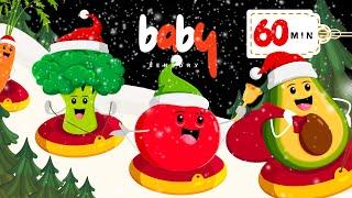 Baby Sensory Funky Veggies Christmas Slide! ️ Winter Fun Animation with Music & Dance Video