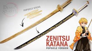 Easy & Simple DIY | Cool Zenitsu Sword from Popsicle Sticks - Free Template | WITHOUT POWERTOOLS