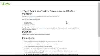 oDesk Readiness Test Answers - March 1st, 2015