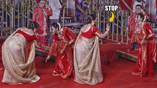 Rani Mukerji Stops Sherlyn Chopra from Touching Her Feet at Sindur Khela infront of Durga Maa