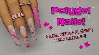 PINK AUTUMN POLYGEL NAILS! | GELBOXUK | SXCOSMETICS