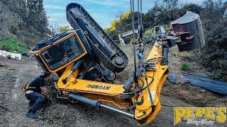 Big Excavator Rolls Over in Beverly Hills