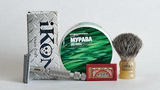 iKon Shavecraft #102 Slant Bar Razor. ТДС Мурава, Omega 11047 и FLOID THE GENUINE | HomeLike Shaving