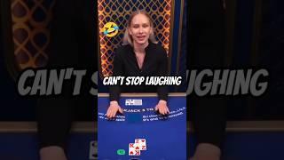She Can't Keep a Straight Face  #blackjack #blackjackcasino #online #rainbet