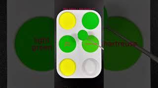 Create 4 colors from 2 colors Yellow + Green #mix #asmr