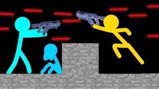 Stickman VS Minecraft: Laser Gun Fight - AVM Shorts Animation