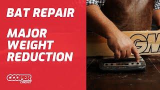 Major Weight Reduction & Balancing to Make an Indoor Bat Repair | Cooper Cricket