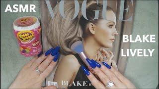 ASMR Gum Chewing Vogue Magazine Flip Through | Blake Lively | Whispered Page Turning & Brushing