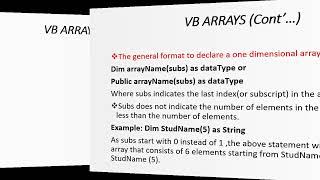 How to Declare One and Two Dimensional Arrays in Visual Basic ?