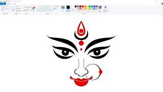 How to Draw Goddess Durga Art in Ms Paint. #durgapuja #mspaint #mspaintdrawing