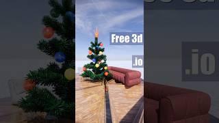 Free 3d models of Christmas tree, stylish sofa, modern armchair and coffee chair