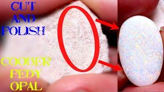 Good Profit From Cheap Coober Pedy Material. Carving Rough Opal To Polished Gem.