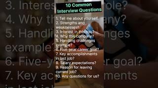 Top 10 Common Interview Questions - Freshers & Experienced