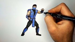 Как нарисовать Саб Зиро из Mortal Kombat | Sub Zero drawing