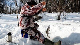 ГОРНАЯ РЫБАЛКА ЗИМОЙ. Ленки озверели клюют как бешеные. Зимняя рыбалка на Амуре.