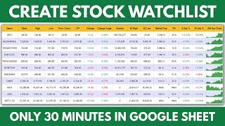 Build a Stock Watchlist with Live Data in Google Sheets