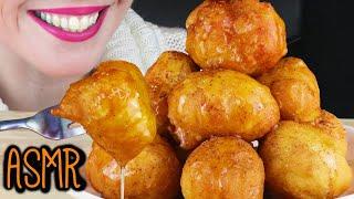 DEEP FRIED GREEK HONEY DONUTS - LOUKOUMADES  | ASMR Eating Sounds | No Talking Mukbang - 먹방