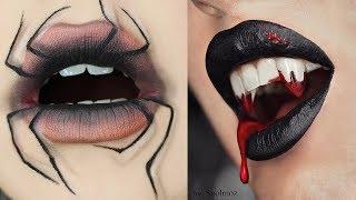 Lipstick Tutorial Compilation 2018 | Halloween Lip Art Designs & Ideas