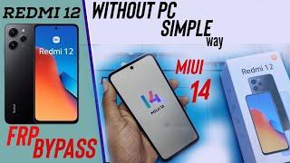 Redmi 12 FRP Bypass | Without PC | Redmi 12 google account Remove MIUI14