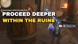 Proceed Deeper within the Ruins | The Secret of Al-Ahmar Quest | Golden Slumber | Genshin Impact