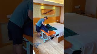 Bedridden elderly lying mobile car, height adjustable, backrest angle adjustable#shorts #wheelchair