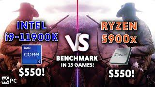 Intel Core i9-11900k VS Ryzen 9 5900X CPU Benchmarks 60fps (No boost)