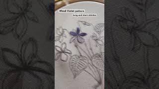 Wood violet pattern. #longandshortstitch and #frenchknot #embroiderydesign #embroiderypattern