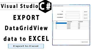 C# Export DataGridView Data to Microsoft Excel