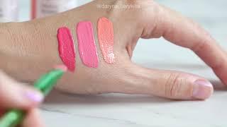 TKB Lip Liquid Swatches by Daryna Barykina- Perky Pink, Yummy Pink & Tickled Peach