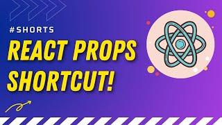 Must Know React Props Shortcut! #shorts