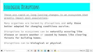 intro to ecosystem disruptions