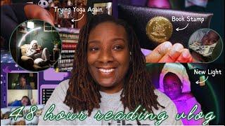 a 48-hour reading vlog    new reading nook light, patreon readathon, dragons & historical fiction