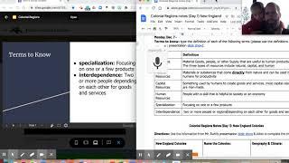 New England: Colonial Region Notes (Day1)