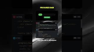 Learn how to create a "Progress Bar" #javascript #css #codetomato