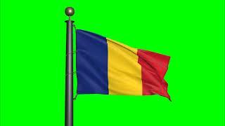 Romania flag - Green Screen Motion background 4K UHD 60fps Flag footage