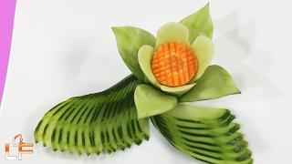 Art In Cucumber Flower Carving Garnish - Fruit & Vegetable Carving Designs