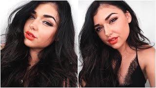 DRUGSTORE MAKEUP TUTORIAL:  RED LIPS + BRONZE & GLOWY SKIN  | Chloé Zadori