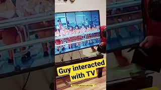 Guy interacted with TV perfectly #shorts #tvfun #ronaldoedit
