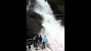 Tracy Arm waterfall from Charter Yacht Sumdum