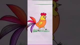 Draw a Rooster #drawing #easystep #learnstepbystep #art #rooster #coloring #shortsviral