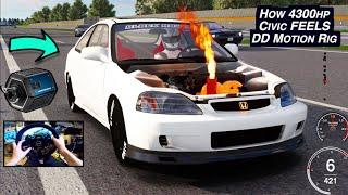 How 4300hp HONDA Civic FEELS On T818 Direct Drive MOTION Rig Through TRAFFIC!!