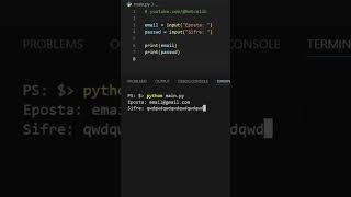 Python'da console uygulaması yaparken buna dikkat et #programlama #python #yazılım #pythondersleri