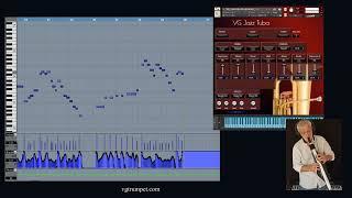 Jazz improvisation, Aerophone Pro in Cubase. DAW piano roll, VG Jazz Tuba Kontakt sound library.