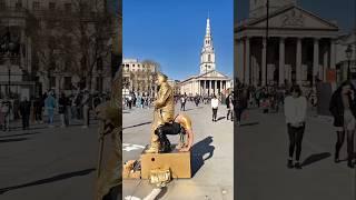 Levitating Goldman Statue And Flexible Girl #shorts #ytshorts