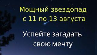 Мощный звездопад с 11 по 13 августа. Успейте загадать мечту.