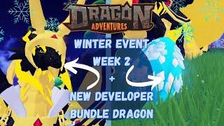 Week 2 for the Winter Event + A NEW Dev Dragon is Here!!-Roblox Dragon Adventures