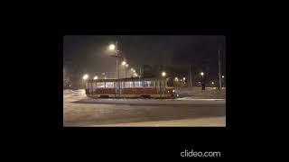 TRAMS RUSSIA . город уфа мороз .первый трамвай троллейбусы выезд из депо.30 января 2022 .5 :40 утро