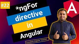 *ngFor in Angular | For loop in Angular | Angular Tutorial