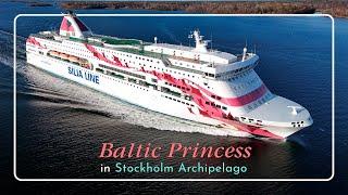 Baltic Princess in Stockholm Archipelago: Passing Kapellskär | Drone