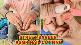 ASMR NAIL CUTTING ART BY Ledy Barber  INDIANBARBER OLD SCHOOL BARBERING Very Satisfing